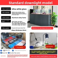 Aquarium avec pompes à eau, ultra transparent, en verre rectangulaire, avec filtre à débordement latéral, aquascape, pour salon