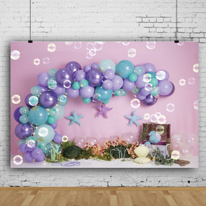 Sfondo <span class=keywords><strong>Serie</strong></span> Rosa con Palloncini per Fotografia, Decorazioni per Feste, Banner per Tavolo Torta, Accessori per Compleanno - Product Image 5