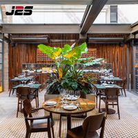 Ensemble de meubles modernes pour restaurant extérieur turc avec chaises en bois massif et tables en marbre pour les projets