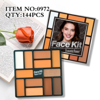 Nouveau design de gros logo personnalisé 12 en 1 maquillage pour le visage foncé couverture complète étanche lisse mat Contour poudre Palette