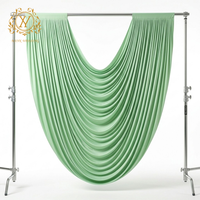 Mank Wedding En gros Grand rideau ondulé semi-circulaire pour toile de fond de mariage, décoration en polyester et terylène