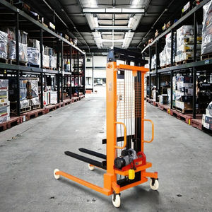 Chariot élévateur électrique certifié CE gerbeur de palettes de 1 tonne avec système extérieur à trois cadres de portes de 4m à 6m pneus en polyuréthane 4WD - Product Image 5