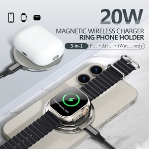 Chargeur sans fil à <span class=keywords><strong>induction</strong></span> magnétique intelligent 3-en-1 15W Protections USB Type C Support de montre pour téléphone portable 5W pour <span class=keywords><strong>iPhone</strong></span> - Product Image 2