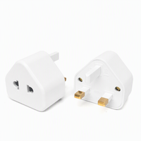 Adaptateur de prise EU/US vers UK avec fusible intégré 5A pour rasoirs, brosses à dents électriques et lampes