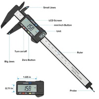 150mm Plastic Digital LCD Electronic Vernier Caliper Micrometer Metric/Inch System Interchangeable Tool