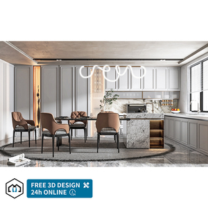 Meuble de cuisine modulaire intelligent George Group, design moderne personnalisé, comptoir en quartz, placage bois stratifié, robinet - Product Image 4