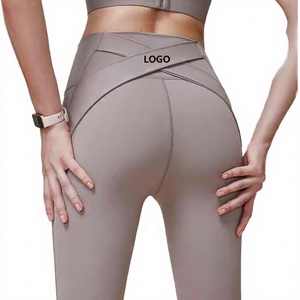 Lulu Custom Cross <b>Hip</b> Lifting Waist Slimming Upgraded Peach Solid Quick Dry Spandex/Nylon Sports Yoga Shorts Fitness Running No - Product Image 2