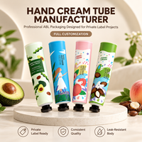 Tube d'emballage personnalisé en aluminium et plastique laminé pour crème pour les mains, 30 ml, haute barrière, avec bouchon à vis, imprimé UV, contenant à paroi droite