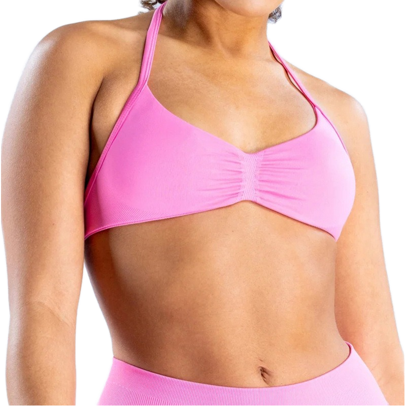 Cross-border Seamless Lightweight Yoga Neck-hanging Tight Vest High Elastic Hip Fitness Shorts Sports Outdoor Fitness Suit Front