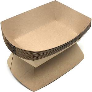 Caja desechable personalizada a prueba de grasa para llevar bandejas de comida con forma de barco de papel para comida rápida - Product Image 2