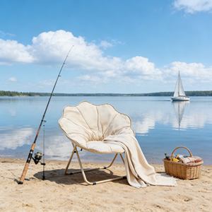 Fauteuil en daim spacieux, design large pour une assise confortable pour tous les campeurs en groupe - Product Image 1