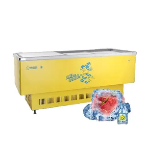 SD-450 Snowsea Hoge Kwaliteit Fabriek Prijs Rental Eiland Icecream Vriezer Commerciële Supermarkt Glazen Deur Display Vriezer
