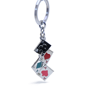 Porte-clés de cartes avec perles, en métal, en alliage, porte-anneau, strass, en cristal, nouveauté - Product Image 5