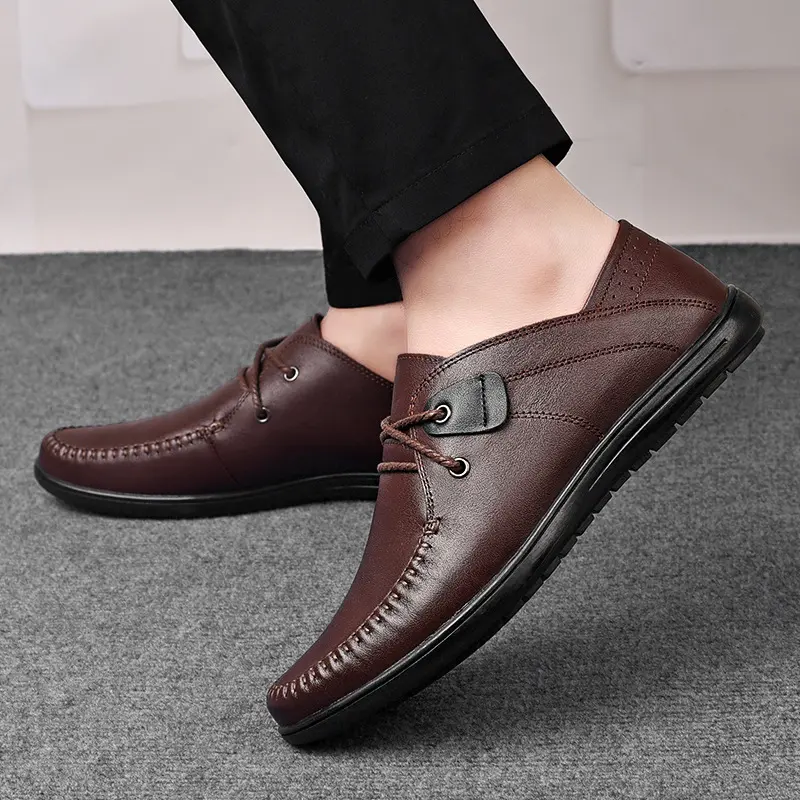 Chaussures de marque personnalisées en cuir véritable pour hommes, marque personnalisée 2022