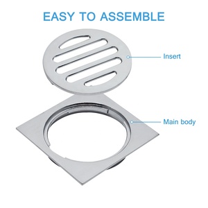 New vuông tóc Catcher Brass <span class=keywords><strong>Chrome</strong></span> mạ vòi hoa sen xả Grate Bạc tắm cống sàn bẫy cho phòng tắm - Product Image 5