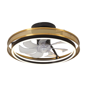 Nhà Máy Giá phòng ngủ phòng ăn Led vàng Trần Quạt Trần Đèn chùm 20 inch với và ánh sáng với đèn quạt màu đen 2025 - Product Image 6