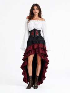<span class=keywords><strong>Costume</strong></span> <span class=keywords><strong>da</strong></span> <span class=keywords><strong>Pirata</strong></span> Deluxe <span class=keywords><strong>per</strong></span> Donna, Abito <span class=keywords><strong>da</strong></span> Bucaniere Rinascimentale con Gonna Asimmetrica, Corsetto, Camicetta e <span class=keywords><strong>Accessori</strong></span> <span class=keywords><strong>per</strong></span> Halloween - Product Image 6