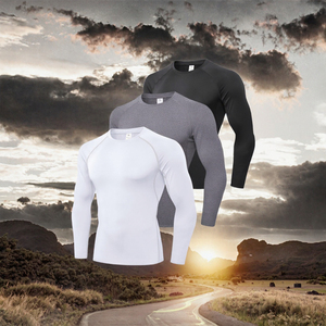 Camiseta de Compresión de Manga Larga para Hombre, Transpirable, Ajustada, Cuello Redondo, para Deportes, Gimnasio, Capa Base - Product Image 3