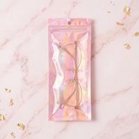 Pochettes holographiques personnalisées refermables avec fermeture éclair, semi-transparentes, avec trou de suspension pour bijoux, boucles d'oreilles, pinceaux de maquillage, montres, lunettes, données