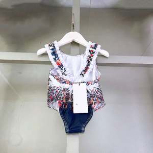 Traje de Baño de Una Pieza con Estampado Floral para Niñas, Marca de Lujo de Diseñador, Ropa Deportiva Sexy y Transpirable, Talla Grande para Niñas - Product Image 2