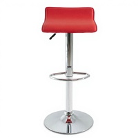 Tabouret de bar pivotant en cuir rouge réglable en hauteur, écologique, avec structure métallique, design industriel moderne, pour salle à manger, bar à domicile, salon