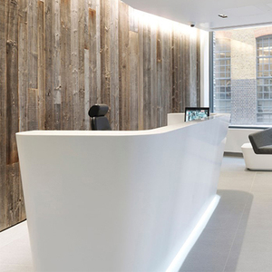 Mostrador de Recepción Personalizado, Mostrador de Oficina de Superficie Sólida de Corian Blanco y Duradero, Mostrador de Consultorio Dental - Product Image 2