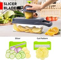 AZ Bestseller Groente- & Fruit Snijder Roestvrijstalen Messen Vaatwasmachinebestendig Handmatig Keukenhulpje Multifunctioneel