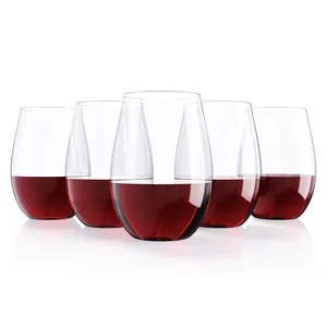 16oz 100% personalizzato tritan antisfondamento bicchieri da vino senza stelo in plastica bicchiere da vino rosso con logo