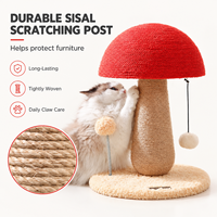 Poteau à gratter pour chat en sisal en forme de champignon, petit arbre à chat avec jouet suspendu, anti-chute pour chats d'intérieur, protège les meubles