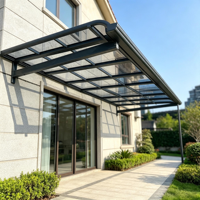Toldo de Policarbonato para Patio, Estructura de Aleación de Aluminio, Toldo Fijo Estándar, Impermeable, Protección UV contra la Lluvia, Cubierta para Terraza y Balcón