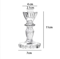 Support de bougie en verre transparent décoratif vintage en cristal pour bougie longue, centre de table pour mariage, fête, maison