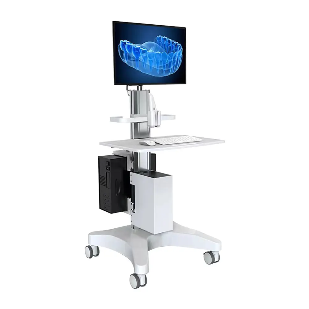 Groothandel Tandheelkundige Trolley Kar Met Monitor Mount Lade Orale Scanner Houder Werkstation