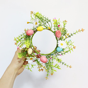 Decorative Wreath New Style Small Flower Spring <b>Candle</b> Ring Easter Egg Garland Valentine's Day Home Decoration High Quality Foam - Product Image 5