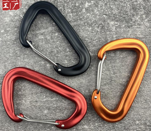 Mousqueton de verrouillage pour clips de hamac 12KN en <span class=keywords><strong>aluminium</strong></span> en forme de D, oxydation anodique, 20g, 81x48mm - Product Image 2