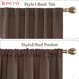 Rideaux occultants bruns <span class=keywords><strong>chocolat</strong></span>, panneaux à œillets isolants thermiques, pour chambre à coucher, prêt à poser - Product Image 5