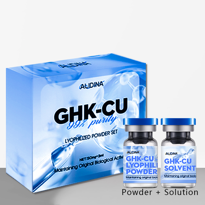 Наноразмерный синий медный пептидный порошок 99.99% чистоты GHK-Cu омоложение гиалуроновой кислоты осветляющая пятно Увлажняющая сыворотка B