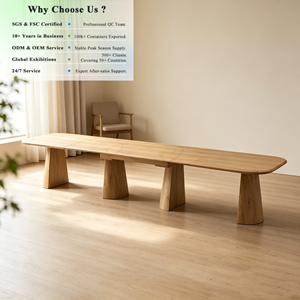 Table à manger OKAY en MDF, quatre pieds coniques en bois, bord ovale arrondi, table à manger extensible, table à manger extensible pour la maison et le <span class=keywords><strong>restaurant</strong></span> - Product Image 1