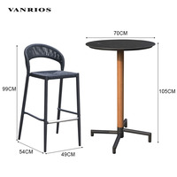 Foshan table moderne de luxe en aluminium avec poutres en forme de roche mobilier de café et de jardin ensemble de tables rondes pour l'extérieur pour la salle à manger et le bar de l'usine