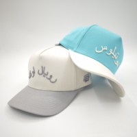 Casquette de baseball en coton bicolore pour homme, avec logo brodé en 3D, casquette à 5 panneaux, cadre en A, personnalisée par le fabricant