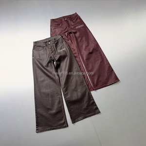 Designer Custom Denim <b>Jeans</b> High Quality 100%cotton Straight Baggy <b>Jeans</b> Men Streetwear Vintage Waxed <b>Jeans</b> Manufacturer - Product Image 1