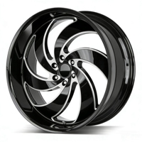 Jantes de voiture de tourisme en alliage d'aluminium 26/24 pouces 6*139.7 noires pour F150 Expedition Mark LT Pick-up tout-terrain à jante profonde
