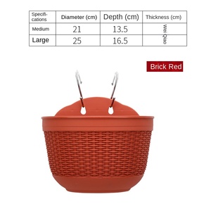 Maceta de resina semicircular para colgar en la pared de plástico de diseño moderno Meixuan, punto de fábrica de mimbre de imitación creativo al por mayor - Product Image 6
