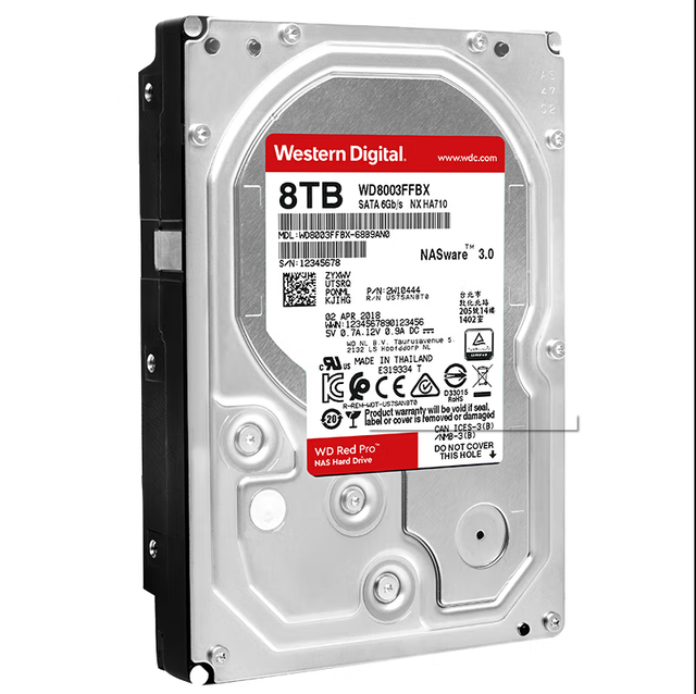 New Red Drive Pro 8T Network Storage Hard Drive NAS Hard Drive WD8003FFBX (8TB, 7200RPM, 256MB)