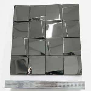 Lámina de Mosaico Metálico Hexagonal Negro de Acero Inoxidable, Anticorrosión, Plateado y Dorado, para Paredes de Hoteles, Baños y Fondos de <span class=keywords><strong>TV</strong></span> - Product Image 3