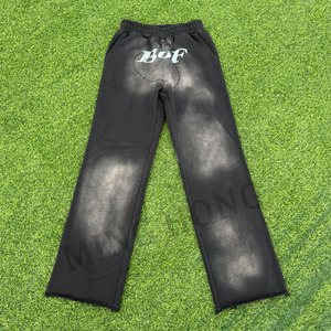 Pantalon de survêtement baggy design pour homme, style de rue, imprimé délavé vintage, sans cordon de serrage - Product Image 3