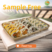 Boîte alimentaire jetable en papier kraft écologique pour la restauration de sushis avec couvercle transparent, gaufrage et laminage mat, recyclable