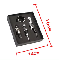 Kit d'outils 4 pièces ensemble d'accessoires pour le vin et bouchon de vin avec kit d'ouverture et ensemble cadeau d'outils de verseur de vin