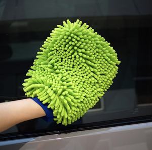 YIZHI 2 pièces Gants de lavage de voiture en microfibre chenille, sans rayures, sans peluches, absorbants, double face, orange - Product Image 4