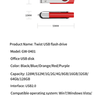 Kdata Vente en gros Clé USB OTG Type C Mini pour téléphone portable 4GB 8GB 16GB 32GB 64GB 128GB 256GB Clé USB pivotante