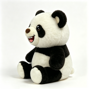 Peluche panda noir et blanc personnalisée, peluche panda assis, peluche panda mignon, peluche panda joyeux - Product Image 5